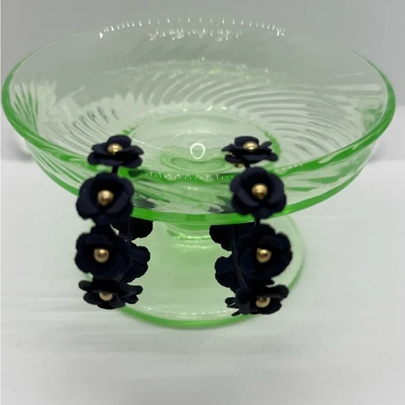 Anthropologie Navy Blue and Gold Statement Earrings - Picture 2 of 5